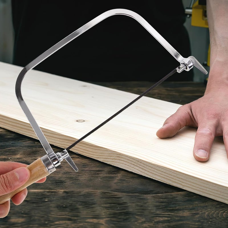 Kisangel Coping Saw Hand Saw with Wooden Handle for Woodworking and Jewelry Cutting U-Shaped Frame with Replacement Blades for Precise Wood Cutting - Image 5