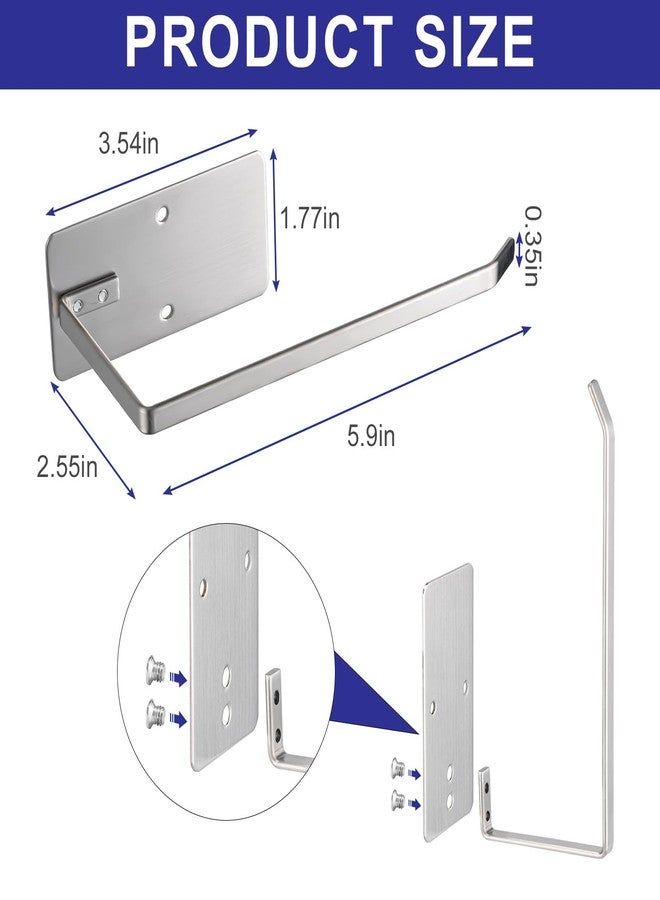 Husfunov Bathroom Toilet Paper Holder 2Pack,Stainless Steel Toilet Roll Holder,Wall Mounted Self Adhesive Paper Stand for Bathroom, Kitchen, Washroom (Silver) - Image 2