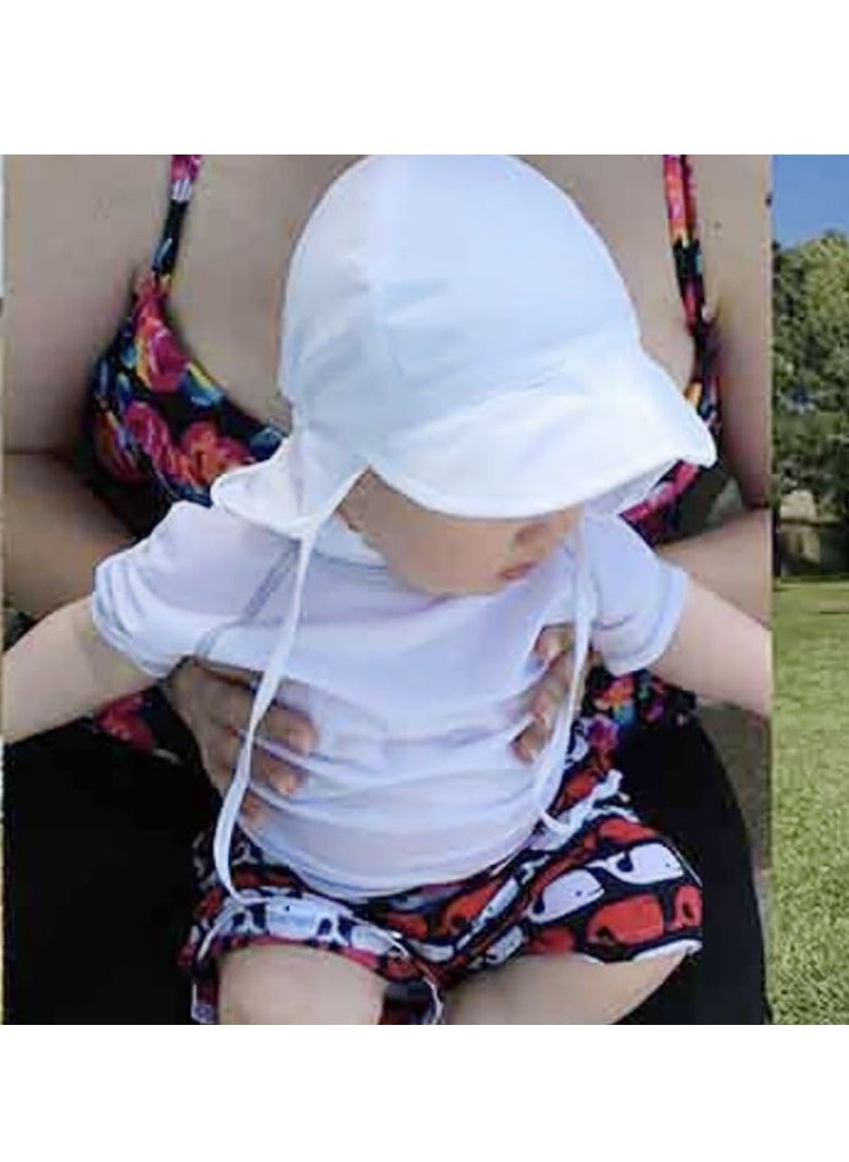 Generic Kids UV Protection Sun Hat Toddler Summer Beach Wide Brim Hat,White,L  - Image 3