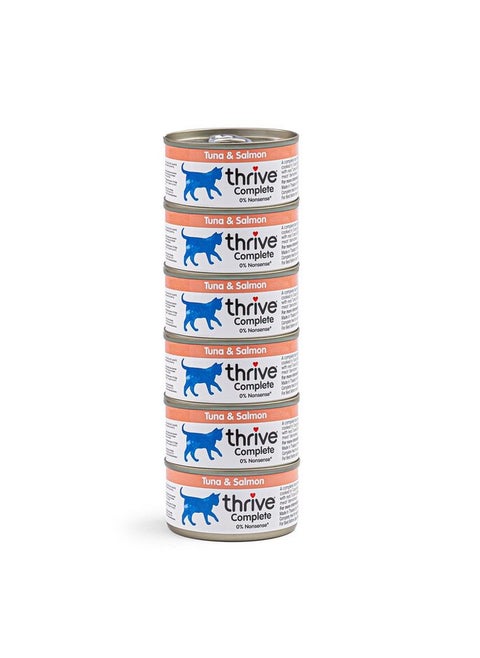 thrive Complete 100% Natural Multiple Flavors Food for Cats (6 Packs, Tuna and Salmon)