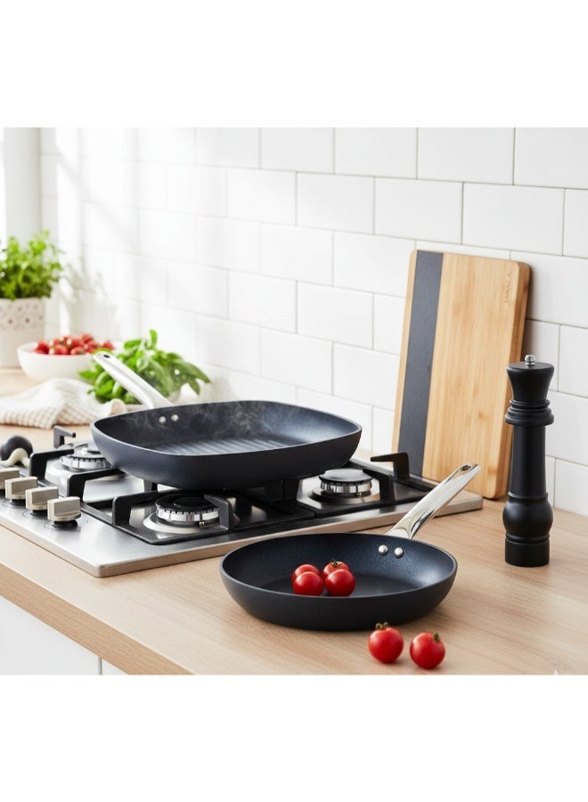 Karaca Biodiamond Set of 2, Master Grill 28 cm + FryPan 26 cm Set -Blue - Image 3