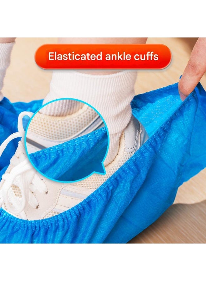 100-piece disposable thickened non-woven shoe covers for indoor use. Wear-resistant, non-slip, breathable. One-size-fits-all. Suitable for model homes, laboratories, and factories. - Image 3