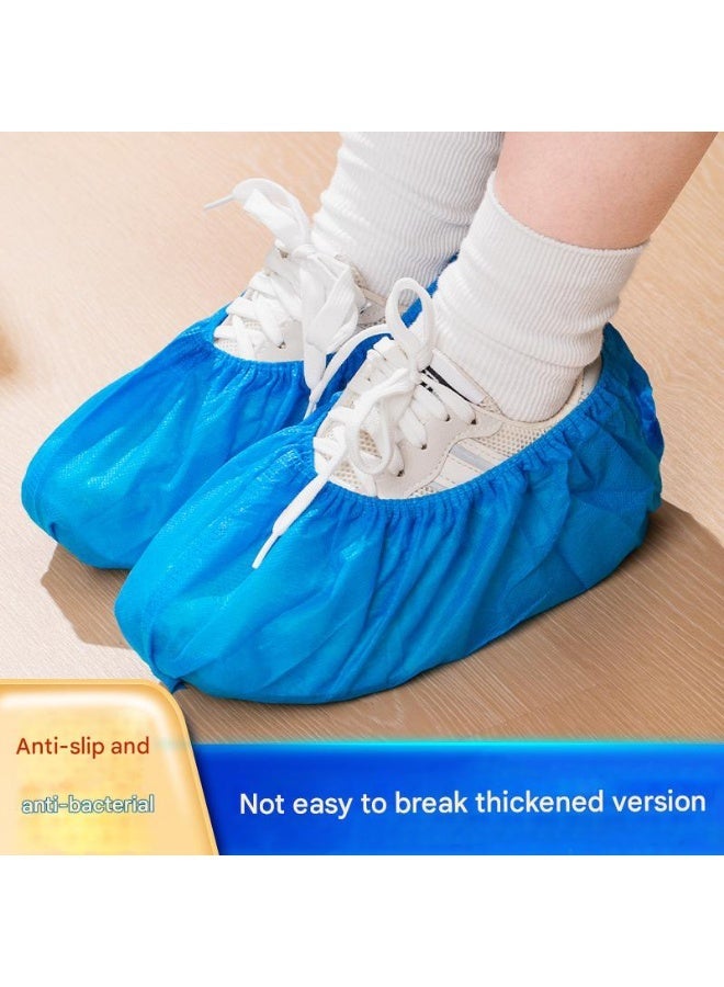 100-piece disposable thickened non-woven shoe covers for indoor use. Wear-resistant, non-slip, breathable. One-size-fits-all. Suitable for model homes, laboratories, and factories. - Image 1