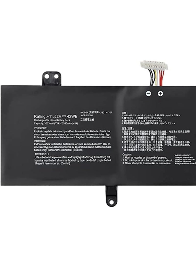 Terabyte REPLACEMENT 11.52V 42Wh B31N1707 Laptop Battery Compatible for Asus VivoBook S14 S410 S410UA S410UQ-NH74 S410UF S410UN S410UQ S4200U X411UA X411UF X411UN X411UQ B31BI9H - Image 2