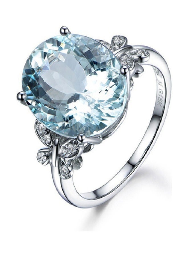 Natural Sea Blue Topaz Butterfly Ring - Image 1