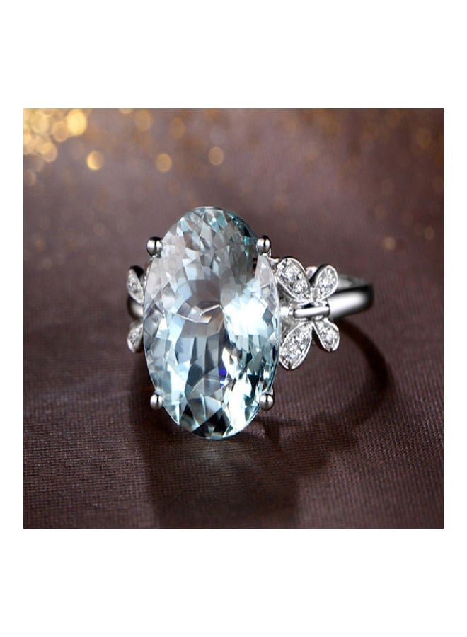 Natural Sea Blue Topaz Butterfly Ring - Image 4