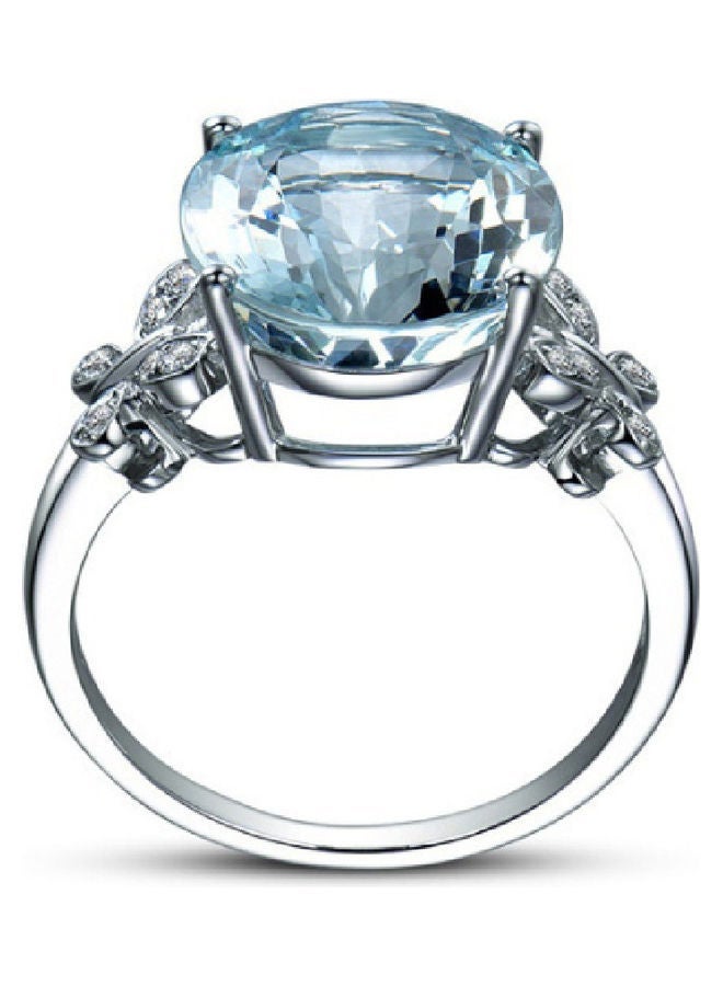 Natural Sea Blue Topaz Butterfly Ring - Image 2