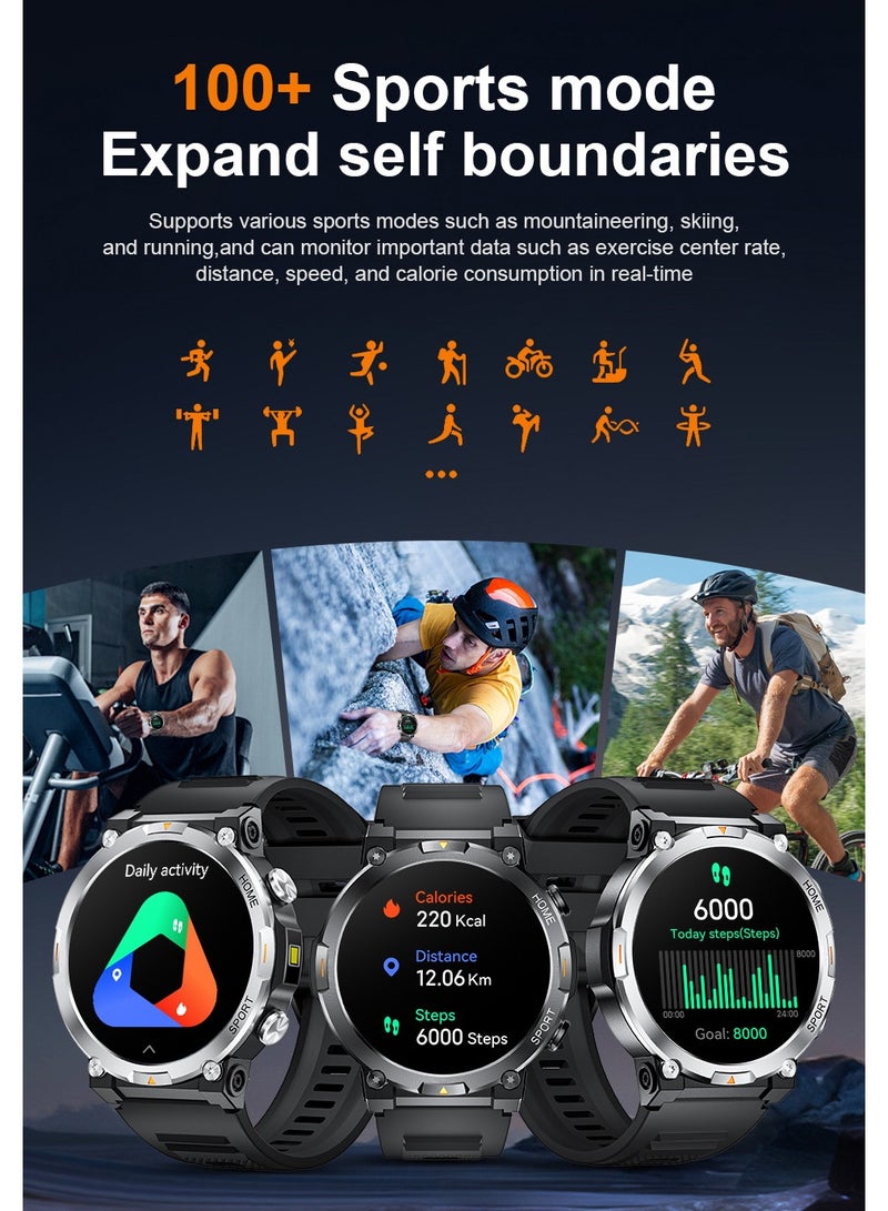 LIGE ​​LIGE New HD TFT Screen Smart Watches for Men's Business Bluetooth Call Sleep Sports Heart Rate Blood Pressure Fitness Tracker Waterproof Multi-function Steel Black - Image 3