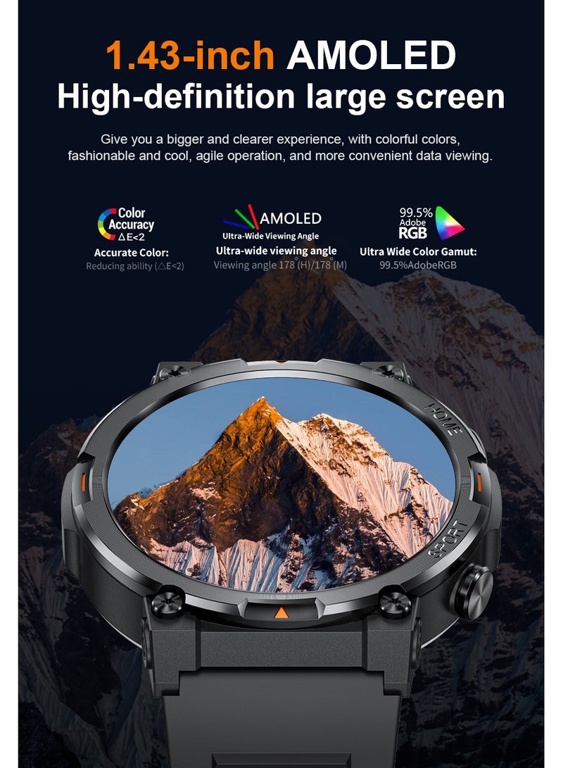 LIGE ​​LIGE New HD TFT Screen Smart Watches for Men's Business Bluetooth Call Sleep Sports Heart Rate Blood Pressure Fitness Tracker Waterproof Multi-function Steel Black - Image 4