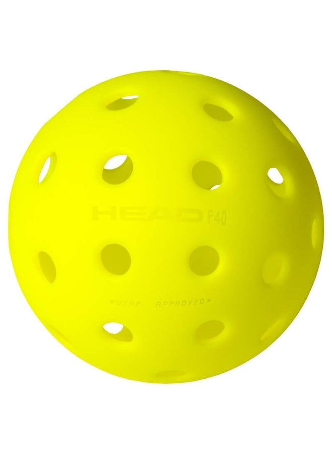 HEAD Pro 40 Pickleball Balls - long-lasting consistent ball for high performance outdoor play, pack of 3 balls - Image 2