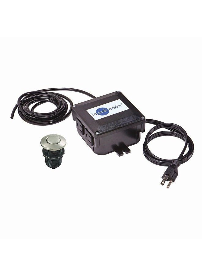 insinkerator STS-OOSN SinkTop Satin Nickel Button Dual Outlet Switch - Image 1