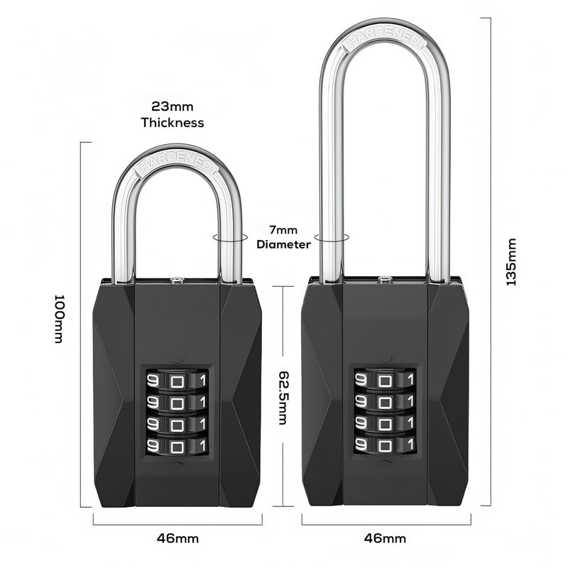 MIORAH Combination Lock | Heavy Duty Number Lock for Door | Keyless Password Padlock for Home & Gate Security - Image 2