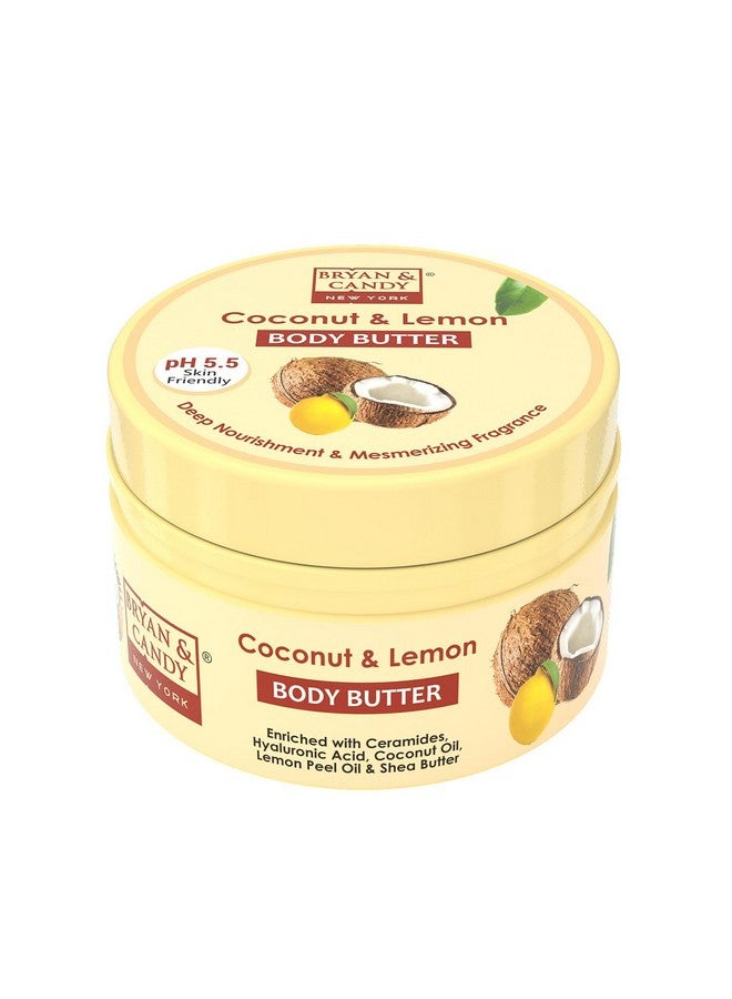 BRYAN & CANDY Coconut & Lemon Body Butter |Ph5.5 Skin Friendly | 72hrs Moisturization | 100% Vegan - Image 1