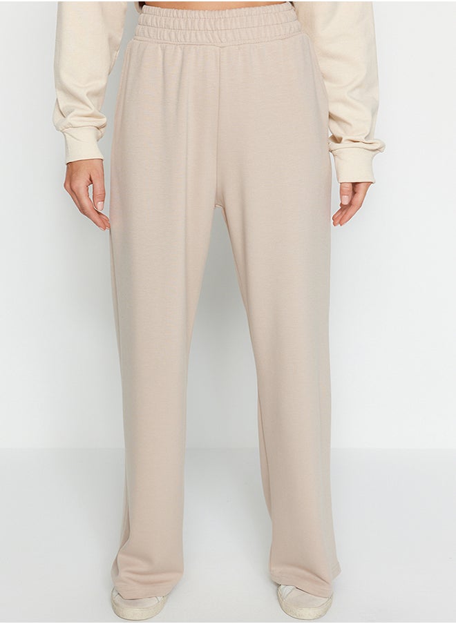 trendyol Stone Premium Soft Fabric Pocket Wideleg/Comfortable Fit Knitted Sweatpants TWOAW24EA00012.  - Image 3