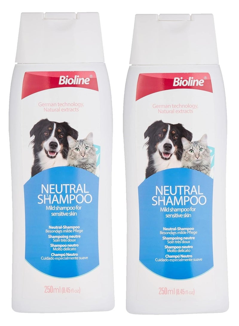 Bioline Neutral Shampoo Mild Care For Dogs and Cats 2X250ml - Image 1