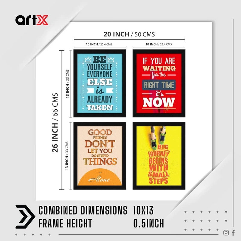 ArtX Motivational Quote Wall Frame Set of 4 - Image 3