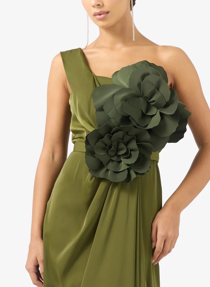 Iyra  On Shoulder Frill Detail Maxi Dress for Women | Best Price UAE