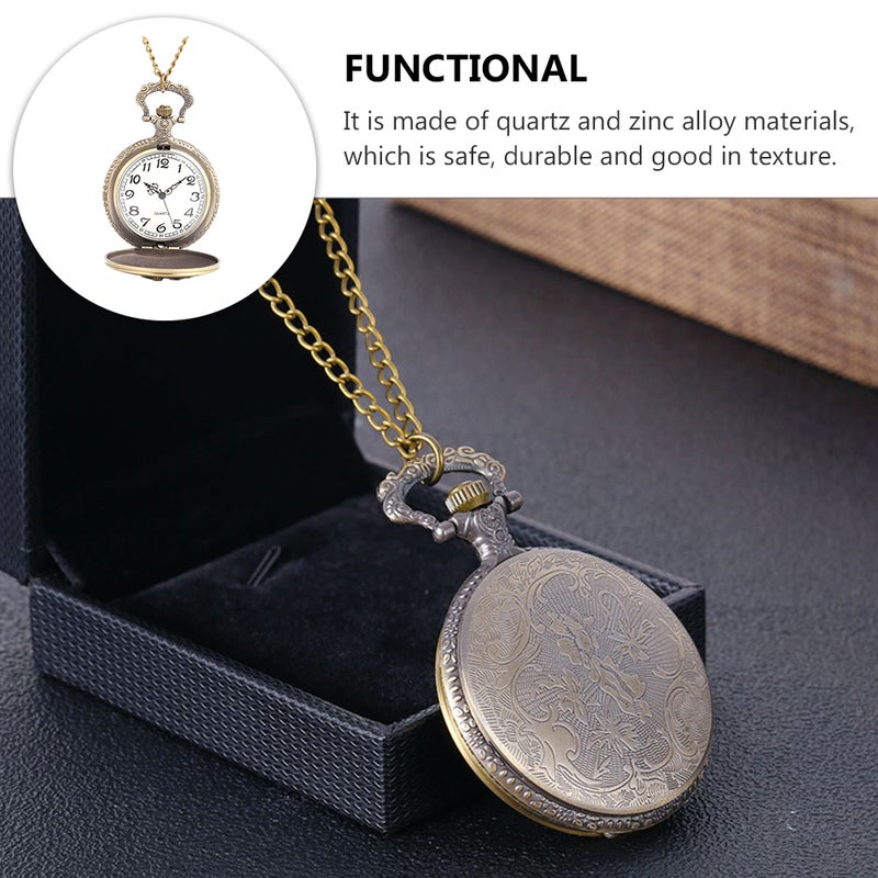 1Pc Quartz Pocket Watch Vintage Necklace Designed Pocket Watch Portable Watch - Image 4