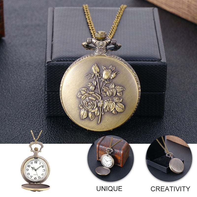 1Pc Quartz Pocket Watch Vintage Necklace Designed Pocket Watch Portable Watch - Image 5