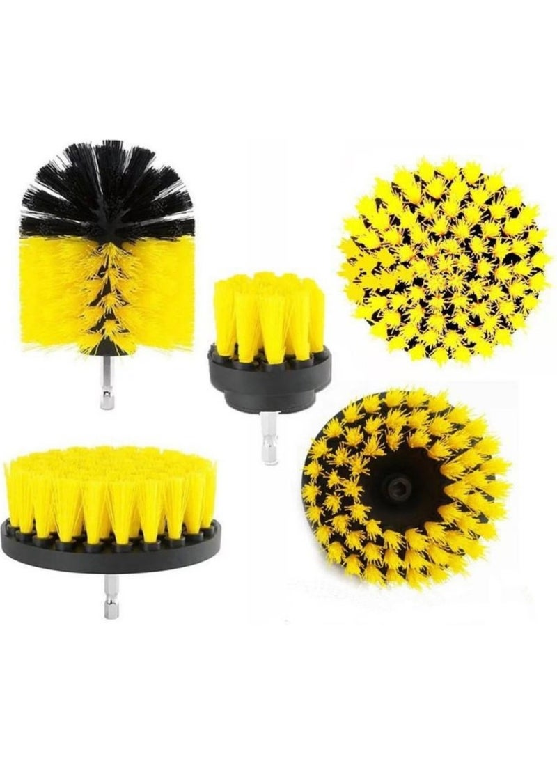 Hosell - 3-Piece Drill Bit Bathroom Bathtub Shower Cabin Car Wheel Seat Washing Cleaning Brush Set - Image 1
