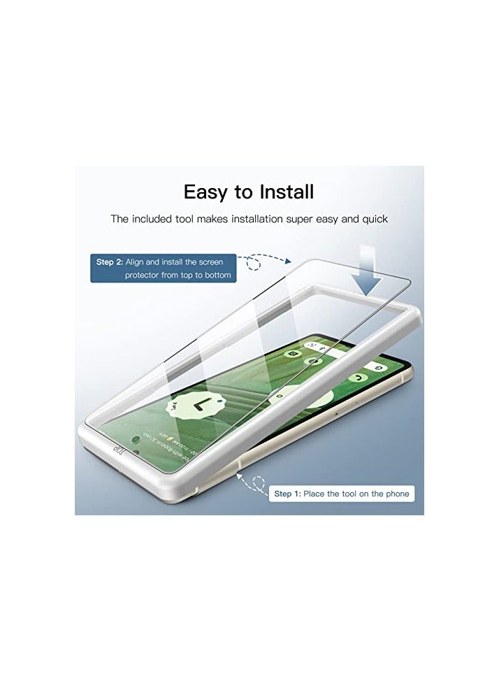 جي تيك واقي شاشة JETech لهاتف Google Pixel 7 مع واقي عدسة الكاميرا، أداة سهلة التركيب، طبقة من الزجاج المقسى، متوافق مع معرف بصمة الإصبع، شفاف عالي الدقة، عبوتان لكل منهما - Image 5