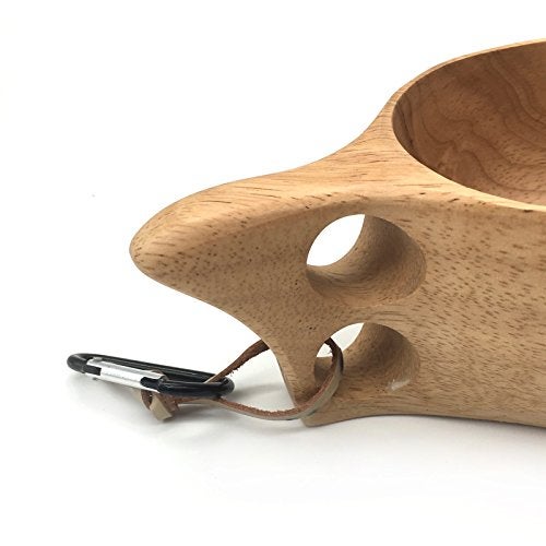 JUSPRO Nordic Style Handmade Finnish Kuksa Ancient Lapland Finland Style Wooden Cup (Classic-2 Holes) - Image 3