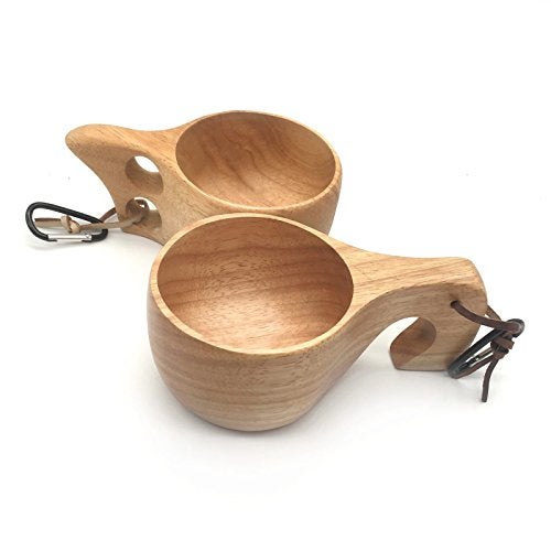 JUSPRO Nordic Style Handmade Finnish Kuksa Ancient Lapland Finland Style Wooden Cup (Classic-2 Holes) - Image 4