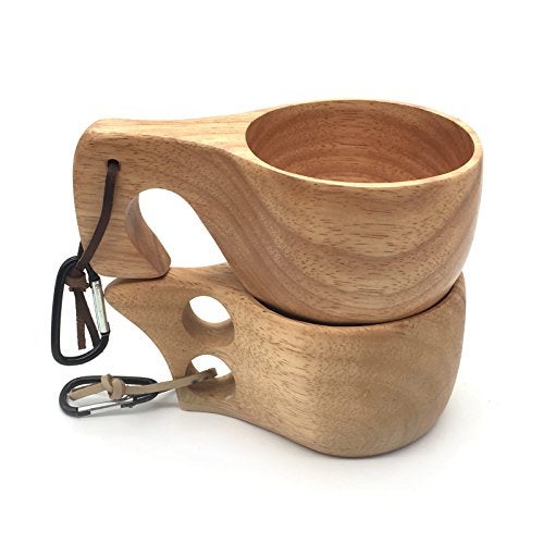 JUSPRO Nordic Style Handmade Finnish Kuksa Ancient Lapland Finland Style Wooden Cup (Classic-2 Holes) - Image 5