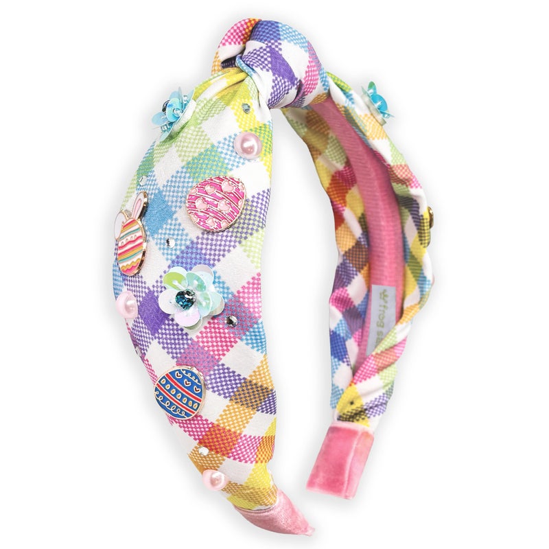 FROG SAC Knot Headband for Girls, Knotted Headbands for Toddler Kids, Rainbow Beaded Unicorn Hair Accessories, Halloween Christmas Stocking Easter Basket Stuffers (Pink,Purple,Yellow,Blue,Green) - Image 1