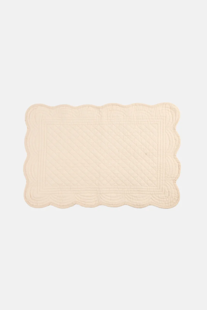 Muy Mucho 1 Pcs Cotton Padded Placemat, Beige