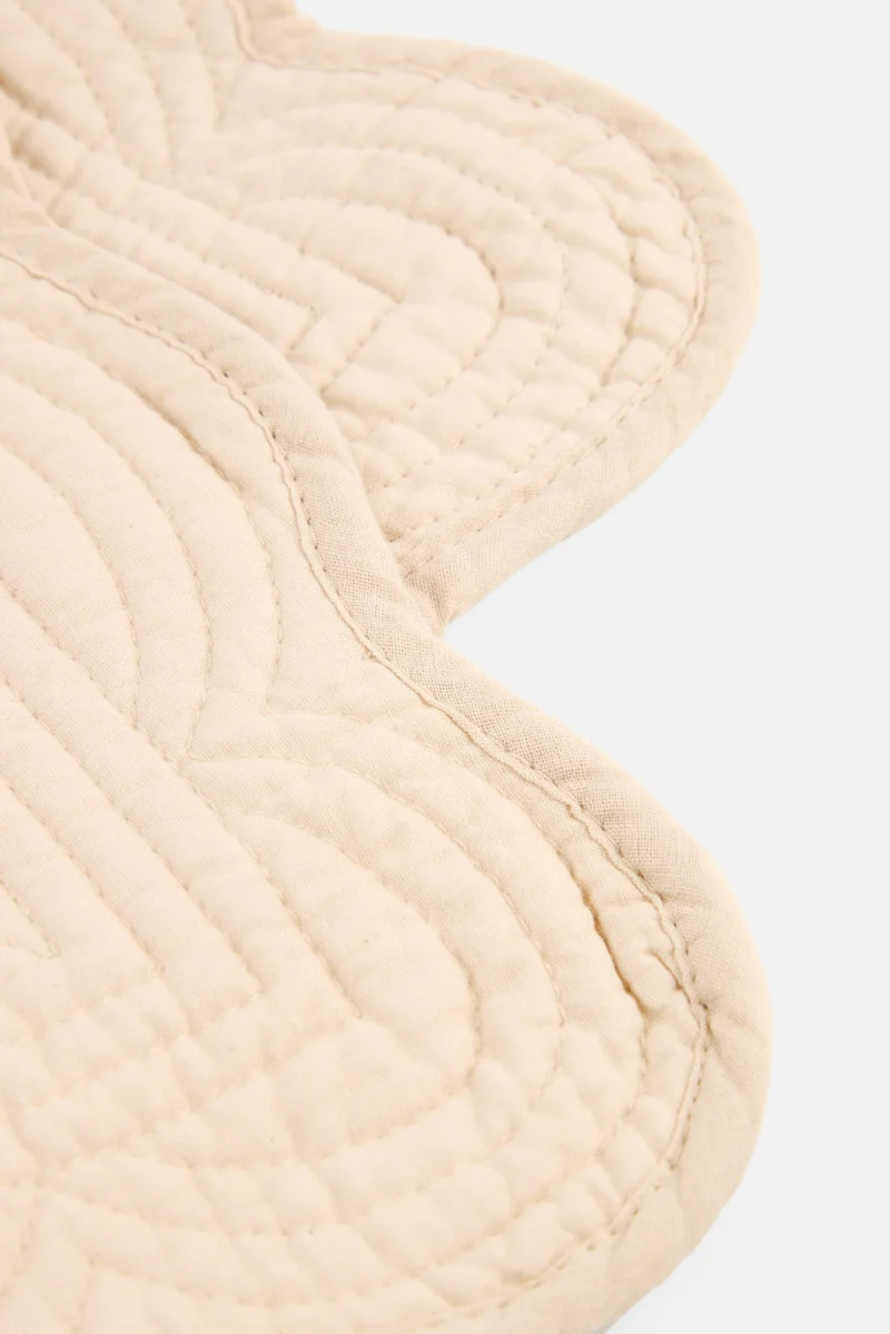 موي موتشو مفرش طاولة قطني مبطن قطعة واحدة، بيج