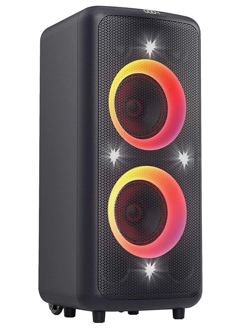 F&D PA300 100 Watt Party Bluetooth Trolley Speaker With Multi Color Decorative LED Lights\ Wireless Mic\Remote Control/FM Radio /Aux in/USB/Optical - Image 1