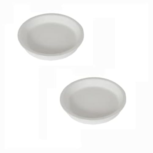 Lasaki Round White Ceramic Bottom Tray/Plate for Planter (3.5-inch, Set of 2) R3.5 | Dripping Tray for Pots & Succulents | Indoor & Outdoor Planters Home Garden Décor | Plants Not Included - Image 1