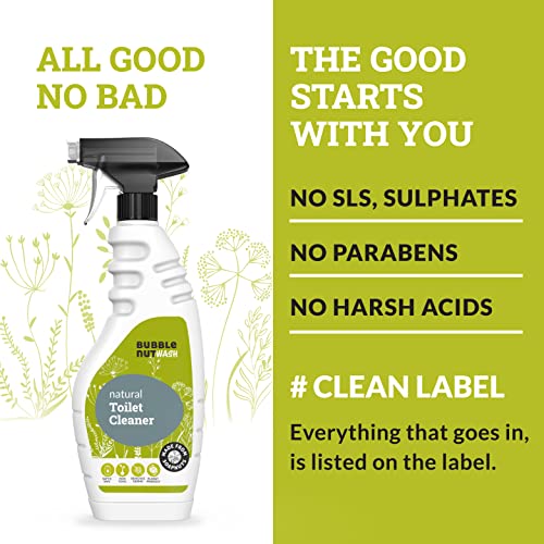BubbleNut Wash Toilet Bowl Cleaner Liquid - Natural, Organic, Septic Safe, Fumes free, Biodegradable, Remover of Limescale , Yellow Stain from Hard Water, For Home and Office, Lime scale Descaler for Bathrrom Floor (500 ml X 2) - Image 4
