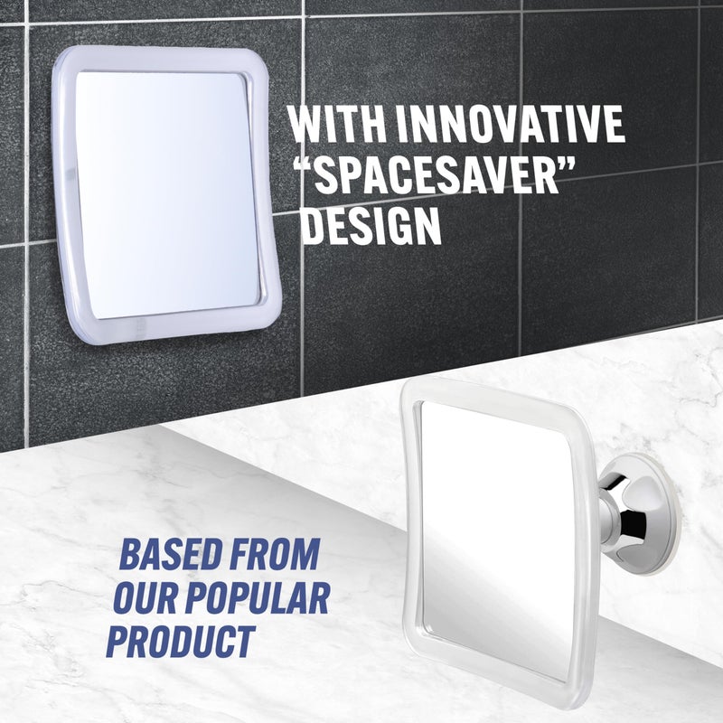 Mirrorvana Small Travel Shower Mirror - Fogless Shower Shaving Mirror with Triple Suction Cups, Anti-Fog & Shatterproof Stick On Shave Mirror for Bathroom and Travel - 5.3" x 5.3" - Image 4