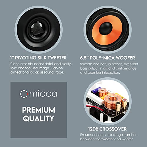 Micca M-6S 2-Way in-Wall Speaker, 7.3"(W) by 10.7"(H) Cutout, Home Theater, Whole House Audio, Indoor or Covered Outdoor, 6.5" Woofer, 1" Tweeter, White, Paintable, Each - Image 5
