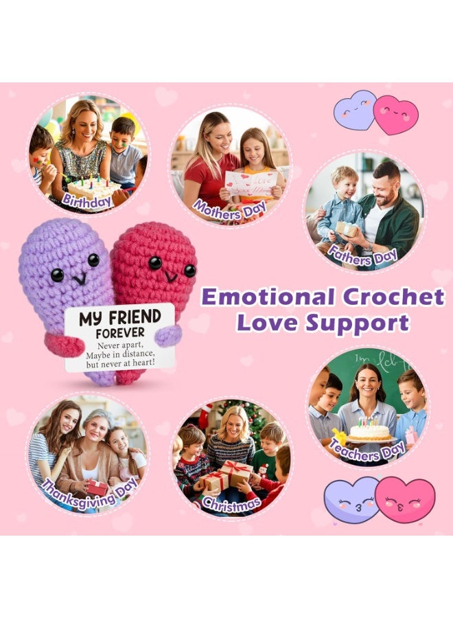 HIHILOOK Positive Pocket Heart Doll, Funny Emotional Support Knitted Heart Toy with Positive Card, Woolen Crochet, Cheer Up Graduation Gift, Encouragement for Friends - Image 4