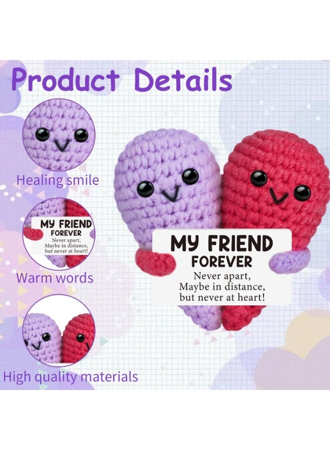 HIHILOOK Positive Pocket Heart Doll, Funny Emotional Support Knitted Heart Toy with Positive Card, Woolen Crochet, Cheer Up Graduation Gift, Encouragement for Friends - Image 3