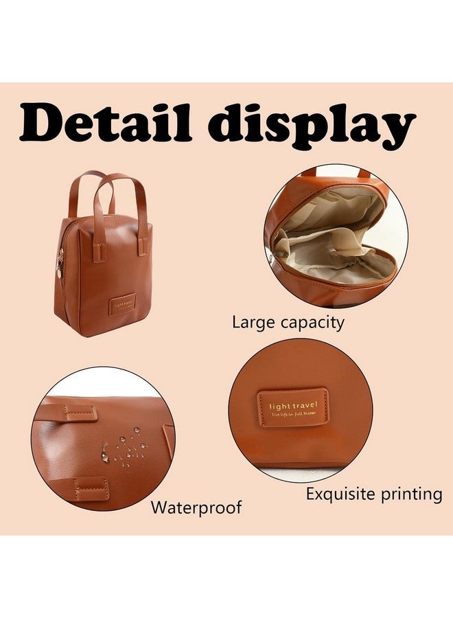 Pranjal MegaDeals Travel Makeup Bag Cosmetic Organizer for Women, Portable Skincare Bag for Traveling, Waterproof PU Leather Make up Tote Bag Makeup Bag, Travel Bag (Multicolor) - Image 3