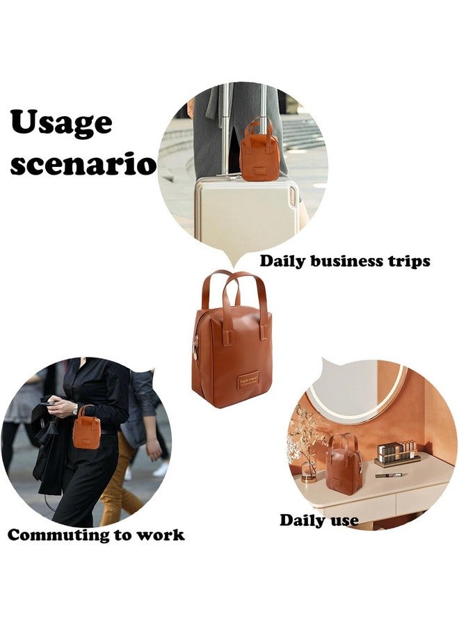 Pranjal MegaDeals Travel Makeup Bag Cosmetic Organizer for Women, Portable Skincare Bag for Traveling, Waterproof PU Leather Make up Tote Bag Makeup Bag, Travel Bag (Multicolor) - Image 4