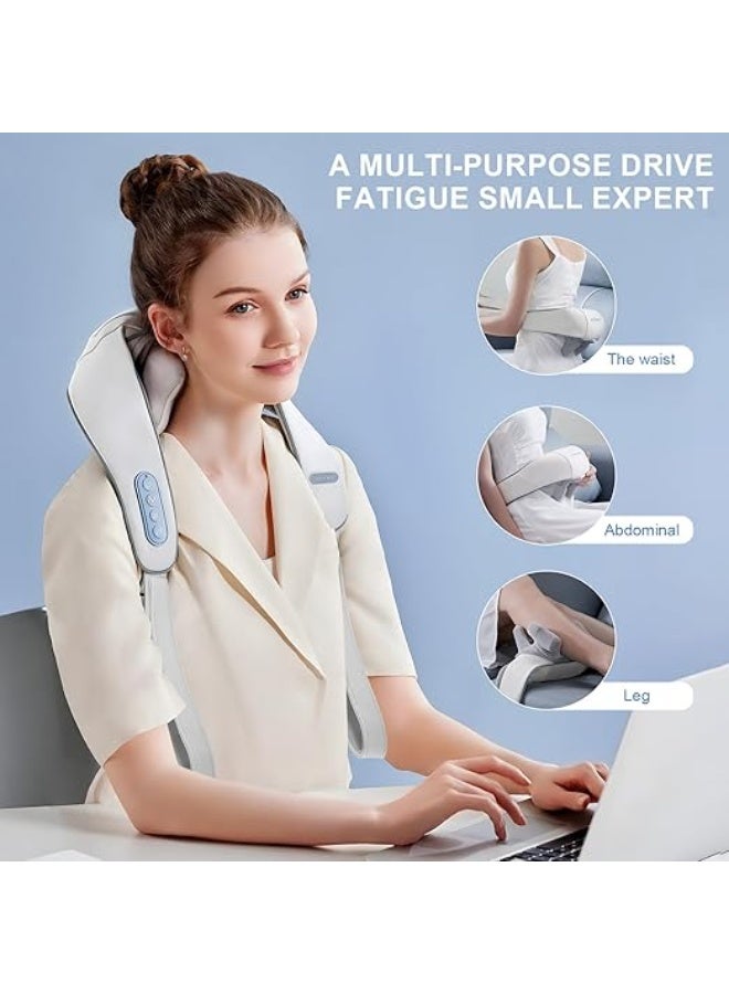 Neck Massager with Heat – Cordless Shiatsu Massager for Neck, Traps & Back Pain Relief – Portable Deep Tissue Relaxation Device - Image 4