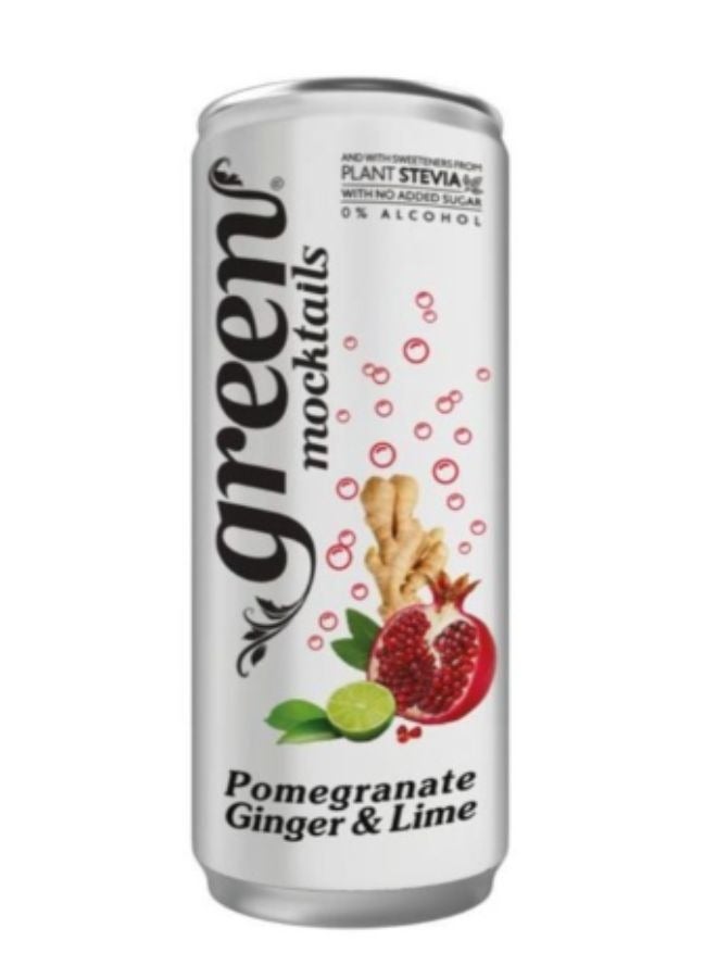 Green Cola Pomegranate Ginger & Lime Soft Drink Can 330ml - Image 1