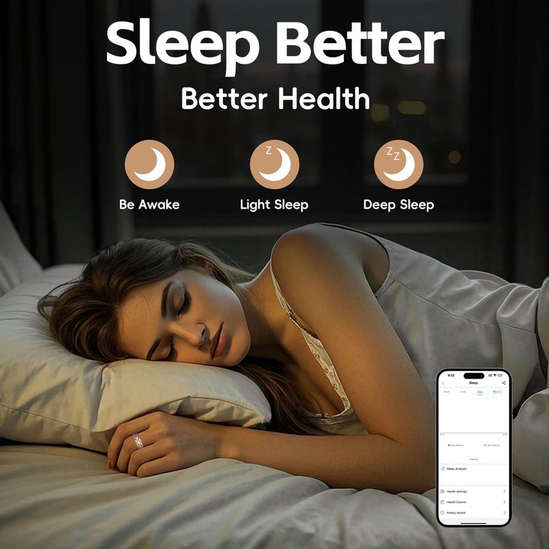 Smart Ring Health Tracker,Diamond Pattern Ring,Blood Oxygen,Health Rings for Women & Men, Long Lasting Batteries Sleep Ring, IP68 Waterproof Fitness Sleep Tracker (13) - Image 4