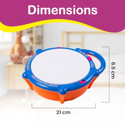 Gooyo GY-168-32 Flash Drum Toy with 3D Lights & Sounds | Dynamic Musical Instrument Toy for Kids | Flash Drum Toy for Gifts | Blue | 3xAA Battery (Not Included) - Image 4