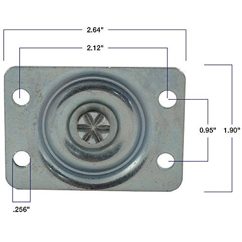 SoftTouch Shepherd Hardware TPR Rubber Caster Wheel with Swiveling Top Plate w/ Brake - 2-Inch - 90 lb. Load Capacity - Non-Marking for Hospitals, Food Service, & Other Institutional Applications - Image 2