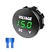 Gasedin DC 1224 V Voltmeter Gauge Mini Digital Display LED Voltage Meter Gauge with Round Panel Waterproof Battery Monitor Indicator for Car Boat Marine Truck Green - Image 2