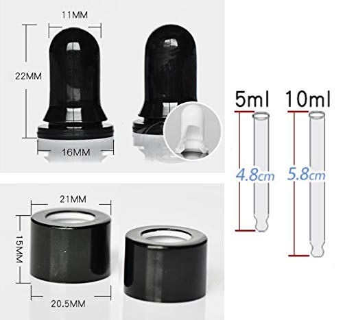 ericotry erioctry 5ML/10ML Amber Glass Essential Oil Bottles and Eyed Dropper Black Caps Makeup Cosmetic Sample Container Boxes of Glass for Essential Oil Aromatherapy Use(Pack of 12) (10ML) - Image 4