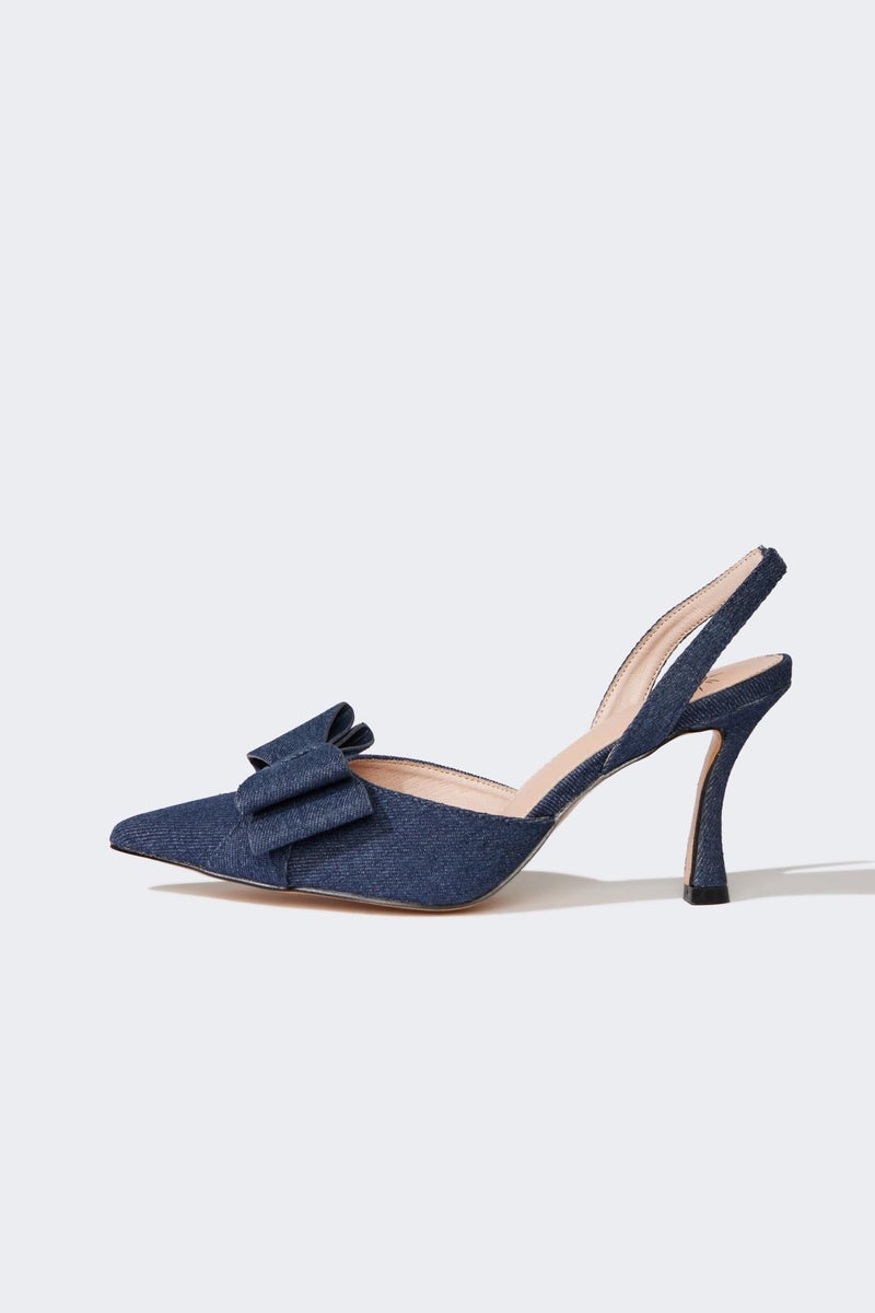 DeFacto Blue Woman Jean Heeled Sandals Casual - Image 5