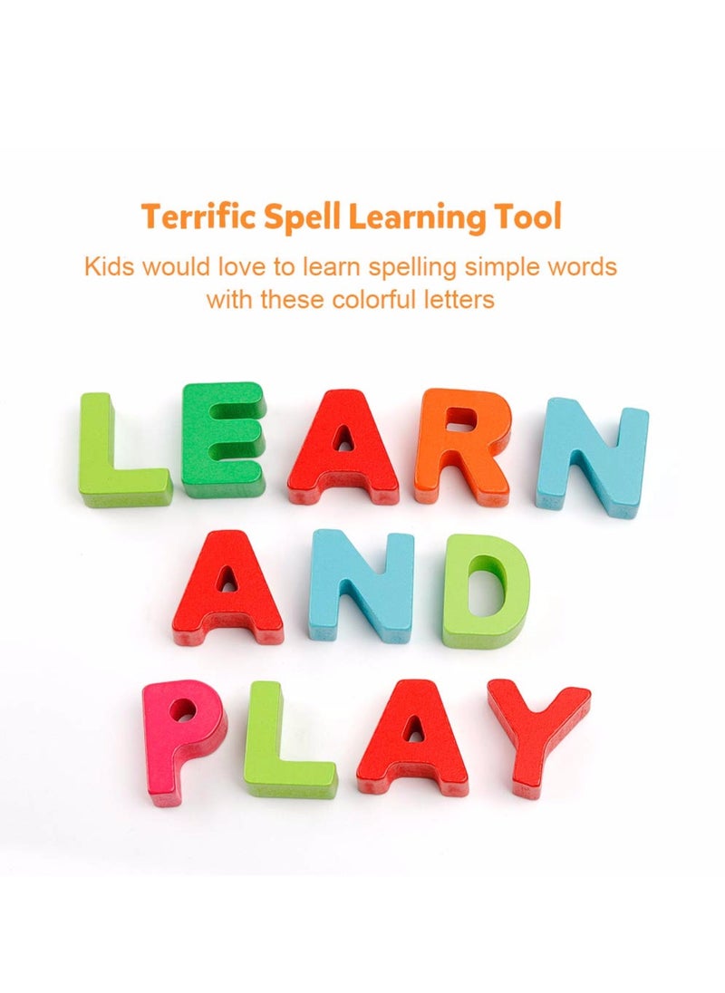 CRAFT MAGIC 51 Pieces of Wooden Board Learning Toy A to Z Alphabet, 1 to 20 Counting Numbers, Educational Activity Game for Kids (Set of 2)