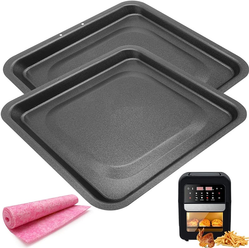 Air Fryer Drip Pan for Instants Vortex Plus COSORI 10QT Air fryer Oven 2PCS Premium Rectangular Nonstick Oil Drip Tray for Instants Vortex Pro Innsky Chefman PowerXL Air Fryers Dishwasher Safe